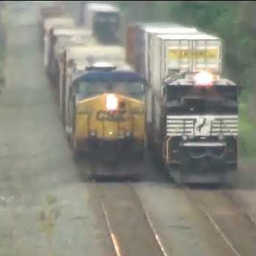 CSX and NS Trains Racing with Southern Pacific SD40-2 Part 1