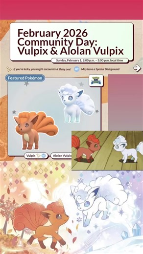 Pokémon Go Community Day this weekend!❤️ Do you want shiny Vulpix or shiny Alolan Vulpix? I want both but I want Alolan Vulpix more! I hope I get lucky! I’m so excited for this community day! Don’t miss out this Sunday! #fyp #pokemon #shinypokemon #pokemongo #trending