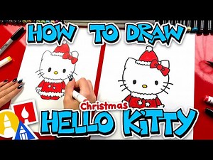 How To Draw Christmas Hello Kitty - Videos For Kids
