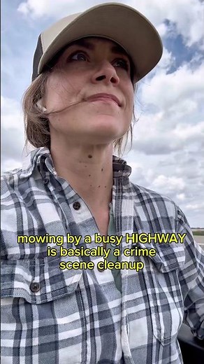 Mowing by the highway tells stories NOBODY asked to hear 😬 #mower #crime #crazy