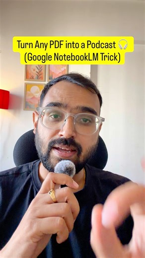 Turn Any PDF into a Podcast 🎧 (Google NotebookLM Trick)