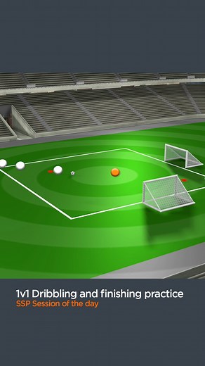 Today's session of the day is this 1v1 dribbling and finishing practice... | SportSessionPlanner.com