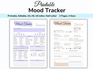 Daily Mood Tracker Journal, Weekly Mood Tracker, ADHD Daily Planner Journal, Mood Chart, Mood Log, Symptom Tracker, Printable, Habit Tracker - Etsy