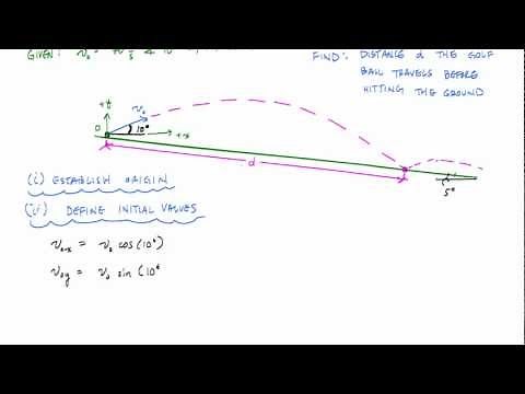 Projectile Motion Example Solving for Distance and Time - Engineering Dynamics