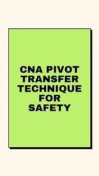CNA Pivot Transfer Technique: Safe and Effective Patient Mobility Guide#nursingassistant #cna