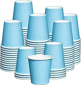 Comfy Package 3 oz. Small Paper Cups, Disposable Mini Bathroom Mouthwash Cups (Blue - 300)