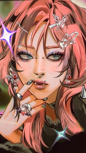 kou🐰 on Instagram: "Fluttergoth in my style 🫡!! Shoutout to flutterbat too 🫶 . . . . . #mylittlepony#mlp#mlpfanart#equestriagirls#fluttershy#fluttergoth#doodle#illustration#digital#drawing"