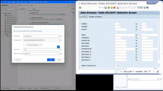 Log in to SAP with Power Automate and call a Transaction