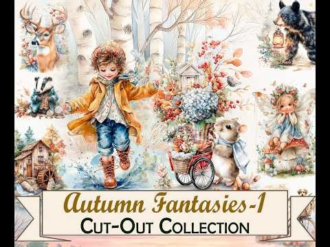 Autumn Fantasies Paper Ephemera Cut Out Collection