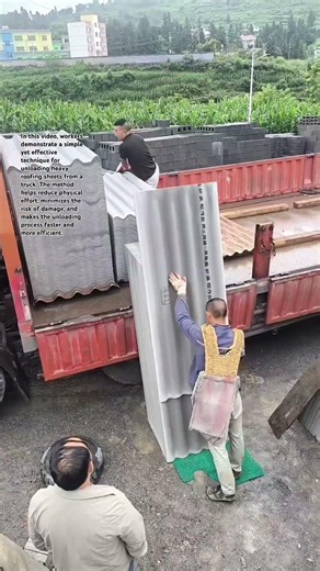 Smart Way to Unload Heavy Roofing Sheets for