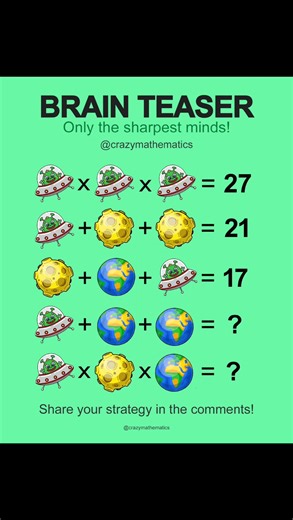 Brain teaser - Only the most analytical minds can solve this! #brainteaser #mathskills #mathtest #mathpuzzle #braintest | Crazy Mathematics