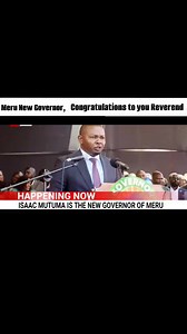 Hon. Rev. Mutuma M'Ethingia Takes over as new #MeruCounty Governor. #Merunews #trendingvideo #viralvideo #fbreelsfypシ゚viralシ | Panai Shempere