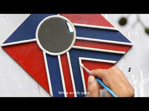 DIY Decorative Mirror Wall Hanging | Handmade Geometric Mirror Art | Mirror Work Wall Decor Ideas