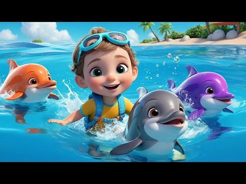 Swimming Song with Talking Dolphins in Rainbow Ocean | Fun Kids Song | Magical Underwater Adventure