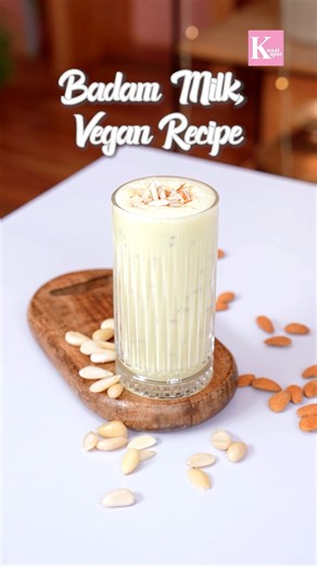 168K views · 2K reactions | Refreshingly creamy and guilt-free! Indulge in this homemade vegan badam milk, a perfect blend of almonds, dates, and a touch of saffron. Nourishment in every sip! 拏 #VeganDelights #HealthyLiving #BadamMilkMagic #Plantbased | Kunal Kapur | Facebook