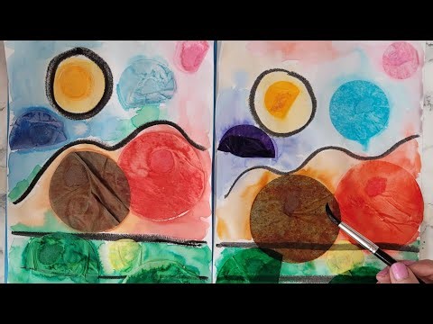 How to make an abstract landscape with tissue paper @artmakeslifemeri