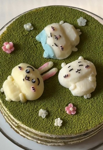 Matcha Tiramisu Cake Inspired by Chiikawa Friends