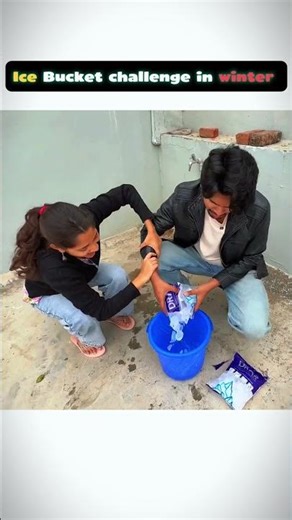 Ice Bucket challenge in Winter 🧊🪣 || #viralvideo #theromeramit #dramebaazrakhi