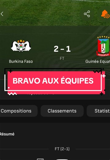 🛑Un beau match entre la Guinée équatoriale et le Burkina Faso. Bravo aux étalons. #baec #gossipdebaec
