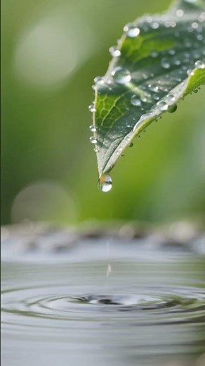 Water Drops Falling from a Leaf… So Satisfying 💧 | ASMR Nature