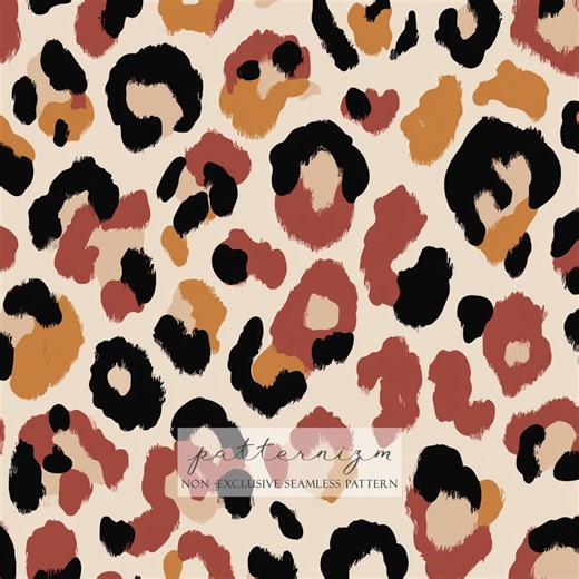Modern Leopard Seamless Pattern – Painted Animal Print in Warm Neutrals, Trendy Digital Paper - Etsy