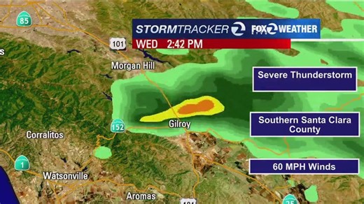 Severe thunderstorm warning issued for parts of Santa Clara County