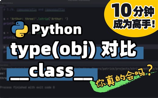 【Python】type(obj) vs.__class__和改变一个对象的类 | Python 基础教程 | Python 冷知识 | 十分钟高手系列