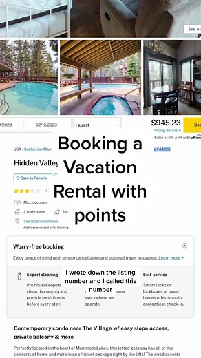 Booking a Vacation Rental with Points