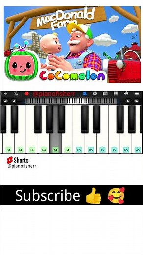 Old MacDonald Had A Farm Song - Easy Piano Tutorial #shorts