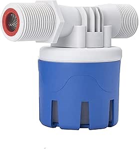 Float Valve Automatic Water Level Shut Off Control Valve Pool Auto Fill Float Valve No Electricity Needed Upgrade Mini Float Valve for Water Tank Tower Cattle Watering Drought (3/4" Side Inlet, Blue)
