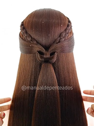 🎀 Penteado fácil com Laço para meninas 🥰 Gostou? Já salva e segue nosso perfil! . . . #foryoupage #penteadosfaceis #beauty #viral #hairstyle