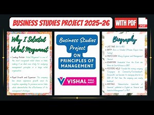 Principles Of Management Project On Vishal Mega Mart For Class 12th CBSE 2025-26