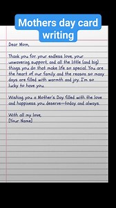 Mothers day card writing #trendingreels #education #virals #letters #mothersday | English Class