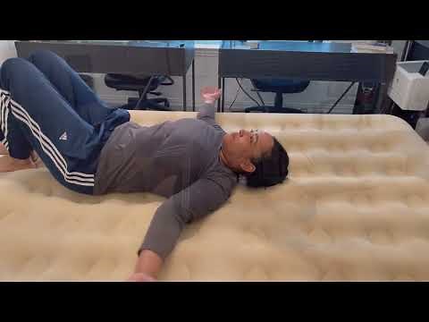 Simpli Comfy EZ Air Bed Self-Inflating Queen Size Air Mattress w/Built-in Frame, Pump & Wheeled Case