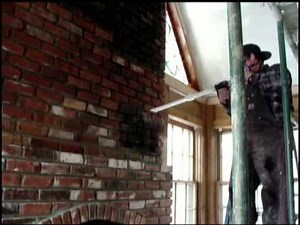 Blast It Clean - Dry Ice Cleaning to remove Soot and Char from Brick Fireplace