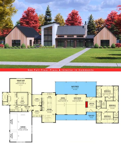 10K views · 78 reactions | Here's a Stunning 4-Bed Contemporary House Plan with a Game Room or Loft you'll love. | Living Luxe | Facebook