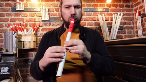 Native American Flute by Instruments by Bras with Interchangeable Mouthpiece and Two Bodies in C and A for All Skill Levels, Flute Instrument Handcrafted in France