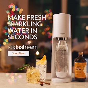 Don’t meet us under the mistletoe, but next to the SodaStream. Keep your holidays fizzy and festive with Terra. Comment how you’re keeping the bubbles going all season long. | SodaStream USA