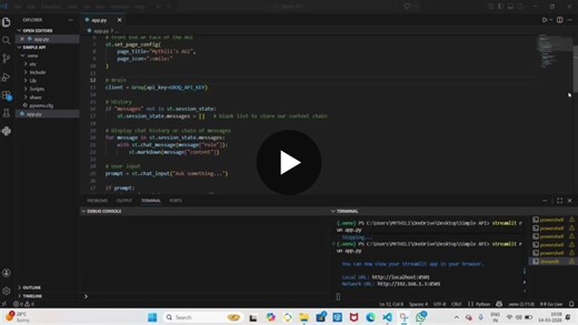#ai #python #streamlit #learninginpublic | Mythili K