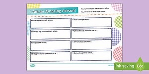 Older Learners: I am an Amazing Person Worksheet