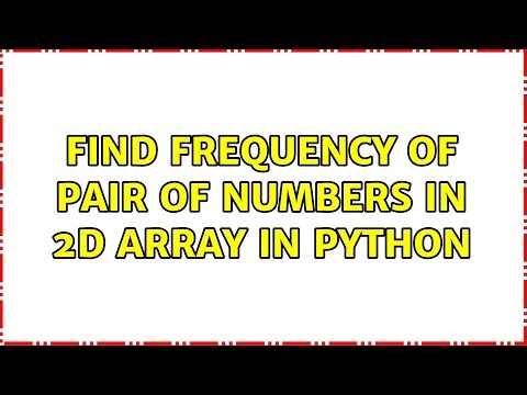 Find frequency of pair of numbers in 2D array in python