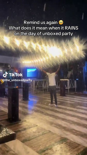Only real unboxed party ravers would know this, what does it mean when it rains on the day of unboxed party