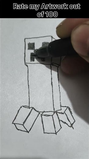 In Minecraft drawing Creeper vs pretty girl 😯😯#Shorts #drawing