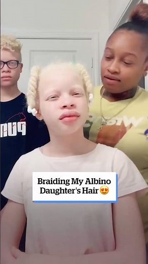 How I Braid My Albino Daughters Hair 🤍✨ @‌just_tt_here #ParentingLove #HairLove #BraidingHair