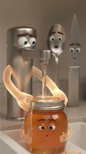 Don’t Open a Tight Jar Like This 😳 #funny #animation #memes #comedy #cartoon #food #facts #water