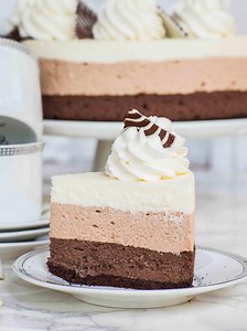 Layered Triple Chocolate Cheesecake (video)