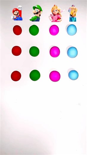 The Super Mario characters mixing together🎨 #nintendo #supermario #colormixing #satisfying