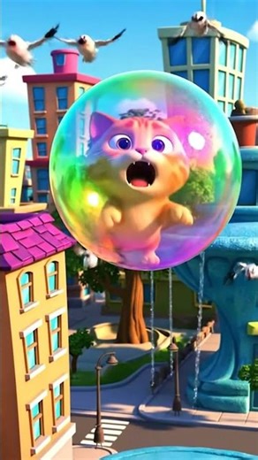 Exploding Bubblegum Fail! 💥😹 Cat’s Sticky Flight Disaster! | High-View 3D Short