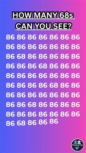 Find ALL the 68s! 99% Only See 86... 6 vs 8 Brain Glitch 🤯 #shorts #viral