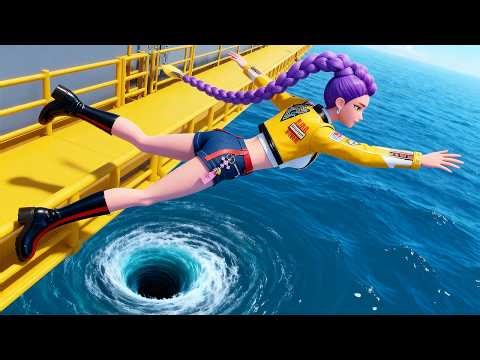 GTA 5 Kpop Demon Hunters Ragdolls Wild Whirlpool Jumps and Fails!